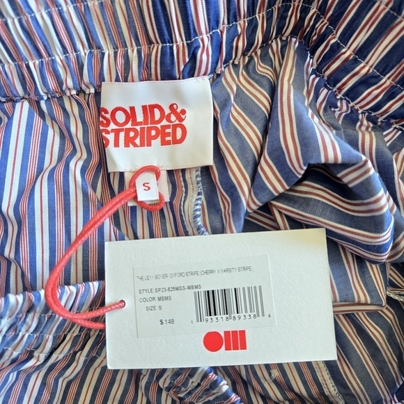 New Solid & Striped The Cherry X Oxford Varsity Stripe Lexy Boxers NWT - Picture 11 of 14